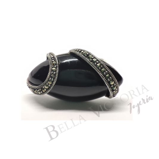 Anillo Plata y Onix