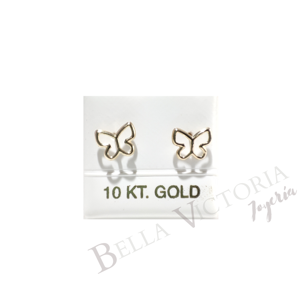 Broquel mariposa oro 10k